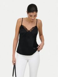 ONLY Top Faraya 15380254 Czarny Regular Fit. Czarne topy damskie ONLY, xl, bez wzorów, z syntetyku, bez kołnierzyka, bez ramiączek. Za 99.99 zł.