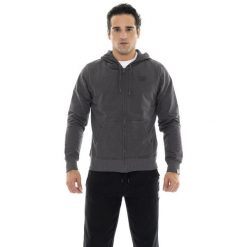 Bluza z bawełna z kaptur na trening na co dzień. Szare bluzy męskie LEONE 1947 APPAREL, bez wzorów, z bawełny, sportowe, bez ramiączek, bez kaptura. W wyprzedaży za 162.09 zł.