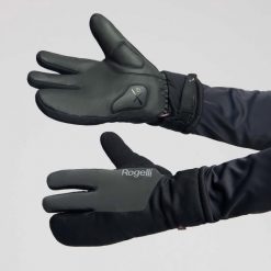 Zimowe rękawiczki rowerowe męskie Rogelli Deep Winter wodoodporne. Czarne rękawiczki męskie Rogelli, na zimę, bez wzorów, z materiału. Za 242.00 zł.