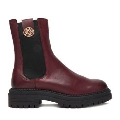 Sztyblety MEXX. Czerwone botki damskie Mexx, bez wzorów, bez obcasa, na płaskiej podeszwie, bez zapięcia. Za 259.99 zł.