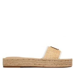 Klapki LAUREN RALPH LAUREN. Brązowe klapki damskie Lauren Ralph Lauren, bez wzorów, bez obcasa, bez zapięcia. Za 421.99 zł.