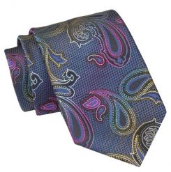 Męski Krawat Angelo di Monti - Kolorowe Paisley. Krawaty i muchy Angelo di Monti, bez wzorów, z tkaniny, eleganckie. Za 45.00 zł.