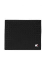 Tommy Hilfiger Portfel Th Emboss Cc And Coin AM0AM14242 Czarny. Czarne portfele męskie Tommy Hilfiger, bez wzorów, ze skóry. Za 329.99 zł.