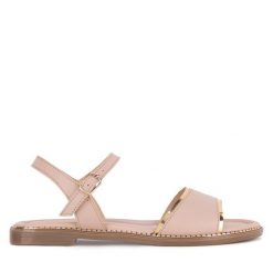 Sandały Lasocki. Brązowe sandały damskie Lasocki, bez wzorów, bez obcasa, na płaskiej podeszwie, bez zapięcia. Za 129.99 zł.
