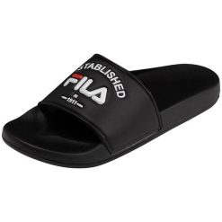 Klapki basenowe męskie Fila Baywalk '23. Czarne klapki męskie Fila, bez wzorów, bez zapięcia. W wyprzedaży za 67.00 zł.