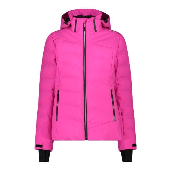 Kurtka damska narciarska CMP 34W4596. Czerwone kurtki sportowe damskie CMP, na zimę, l, bez wzorów, bez ramiączek, bez kaptura, narciarskie. W wyprzedaży za 599.99 zł.