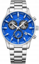 Zegarek Giewont Zegarek Męski Chronograph Sapphire Srebrno Niebieski GW4580-B3. Niebieskie zegarki męskie Giewont, bez wzorów. Za 223.20 zł.