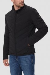 GUESS Czarna męska kurtka Biker Jacket. Czarne kurtki męskie Guess, l, z aplikacjami, z elastanu, bez kaptura. W wyprzedaży za 355.99 zł.