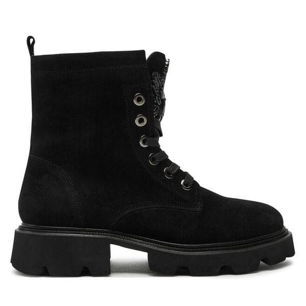 Trzewiki Alma En Pena. Czarne botki damskie Alma En Pena, bez wzorów, bez obcasa, na płaskiej podeszwie, bez zapięcia. Za 539.99 zł.