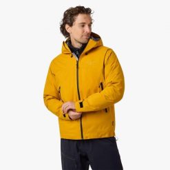 Kurtka shell hiking męska Swedemount Himalaya Shell Jacket II wodoodporny. Żółte kurtki męskie SWEDEMOUNT, m, bez wzorów, bez kaptura. Za 899.99 zł.