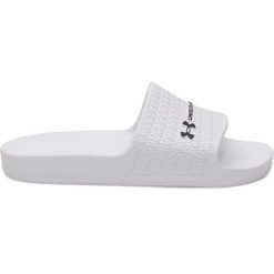 Klapki damskie Under Armour. Białe klapki damskie Under Armour, bez wzorów, bez obcasa, bez zapięcia. Za 152.50 zł.