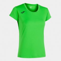 Koszulka do biegania damska Joma Record II z krótkim rękawem. Niebieskie bluzki damskie Joma, xs, bez wzorów, sportowe, bez kołnierzyka, bez ramiączek. Za 154.99 zł.