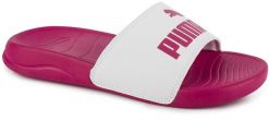 Damskie klapki sportowe na basen plażę PUMA POPCAT 20. Białe klapki damskie Puma, na lato, bez wzorów, z materiału, klasyczne, bez obcasa, bez zapięcia. Za 69.00 zł.