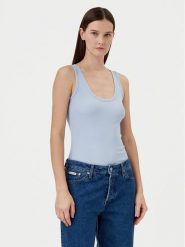 Calvin Klein Top K20K208246 Niebieski Slim Fit. Niebieskie topy damskie Calvin Klein, l, bez wzorów, bez kołnierzyka, bez ramiączek. Za 179.99 zł.