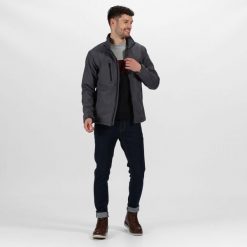 Kurtka Softshellowa Męska Trzywarstwowa. Czarne kurtki męskie Regatta, l, bez wzorów, z materiału, bez kaptura. Za 159.99 zł.