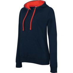 Bluza damska z kapturem Kariban Contrastée. Czerwone bluzy damskie KARIBAN, bez wzorów, bez ramiączek, z kapturem. Za 194.50 zł.