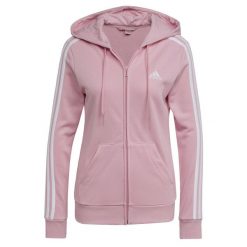 Damska bluza z polaru 3stripe zip-up adidas Essentials. Białe bluzy damskie Adidas, m, bez wzorów, z polaru, sportowe, bez ramiączek, bez kaptura. Za 282.10 zł.
