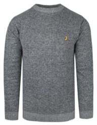 Ciepły Męski Sweter – U-Neck – Brave Soul - Popielaty Melanż. Szare swetry męskie Brave Soul, m, bez wzorów, z poliesteru, bez kołnierzyka, bez ramiączek. Za 119.00 zł.
