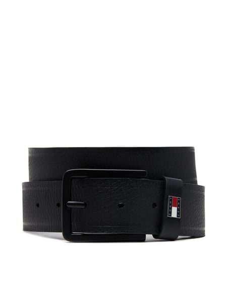 Tommy Jeans Pasek Męski Tjm Elevated Flag Leather 3.5 AM0AM13291 Czarny. Czarne paski męskie Tommy Jeans, z jeansu. Za 129.99 zł.