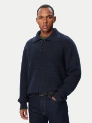 Calvin Klein Sweter LV04LH311G Granatowy Regular Fit. Niebieskie swetry męskie Calvin Klein, l, bez wzorów, z bawełny, bez kołnierzyka, bez ramiączek. Za 699.99 zł.