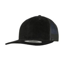 Retro Sztruksowa Czapka Z Daszkiem. Czarne czapki damskie FLEXFIT, bez wzorów, ze sztruksu, retro. Za 67.99 zł.