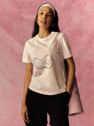 4F T-shirt relaxed z nadrukiem damski - różowy XS. Czerwone t-shirty damskie 4F, xs, bez wzorów, z bawełny, bez kołnierzyka, bez ramiączek. Za 69.99 zł.