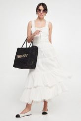 Sukienka maxi TWINSET. Sukienki damskie Twinset Milano, m, bez wzorów, bez kołnierzyka, bez ramiączek, maxi. W wyprzedaży za 816.73 zł.