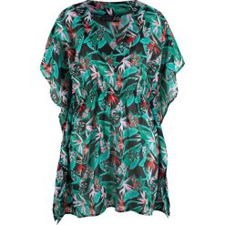 Tunika plażowa bonprix czarny z nadrukiem. Czarne tuniki damskie bonprix, bez wzorów, z tkaniny, bez ramiączek. Za 29.99 zł.
