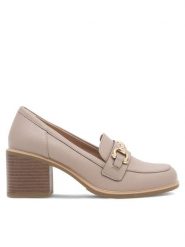 Clara Barson Półbuty WYL3646-1 Beżowy. Brązowe półbuty damskie Clara Barson, bez wzorów, ze skóry, bez obcasa, na obcasie, bez zapięcia. Za 149.99 zł.