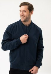 Lekka kurtka J-BIT. Niebieskie kurtki męskie Volcano, m, bez wzorów, z dzianiny, casualowe, bez kaptura. Za 299.99 zł.
