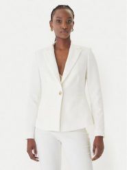 Rinascimento Marynarka CFC0128647003 Biały Regular Fit. Białe marynarki i żakiety damskie Rinascimento, bez wzorów, z syntetyku, bez kołnierzyka, bez ramiączek. Za 679.99 zł.