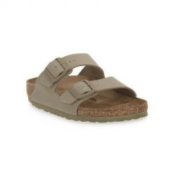 Klapki damskie Birkenstock Arizona Faded. Zielone klapki damskie Birkenstock, bez wzorów, z materiału, bez obcasa, bez zapięcia. Za 393.00 zł.