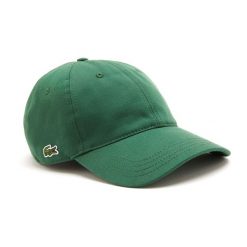 Czapka Lacoste Organiczna Bawełna Zielona. Zielone czapki damskie Lacoste, bez wzorów, z bawełny. Za 262.35 zł.