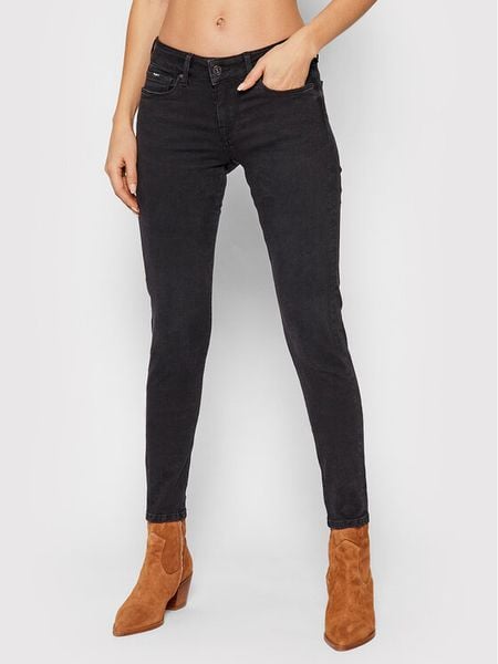 Pepe Jeans Jeansy Soho PL204174 Czarny Skinny Fit. Czarne jeansy damskie Pepe Jeans, bez wzorów, z bawełny. Za 289.99 zł.