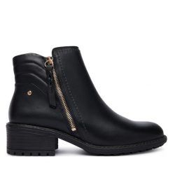 Botki Pikolinos. Czarne botki damskie Pikolinos, bez wzorów, bez obcasa, na słupku, bez zapięcia. Za 759.99 zł.