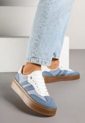 Niebieskie Sneakersy Tenisówki na Kauczukowej Podeszwie Ardisora. Niebieskie trampki i tenisówki damskie Renee, z aplikacjami, z kauczuku, bez zapięcia. Za 89.99 zł.