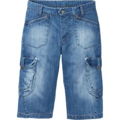 Długie bermudy dżinsowe Loose Fit bonprix niebieski "stone used". Niebieskie jeansy męskie bonprix, z jeansu, długie. Za 69.99 zł.