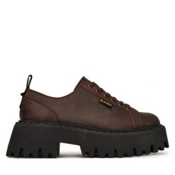 Półbuty G-Star. Brązowe półbuty damskie G-Star, bez wzorów, retro, bez obcasa, na płaskiej podeszwie, bez zapięcia. Za 279.99 zł.