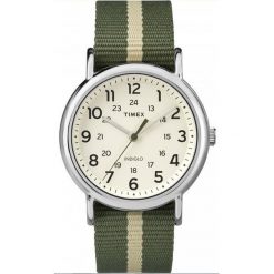 Zegarek Timex Męski TW2P72100 Weekender Indiglo zielony. Zielone zegarki męskie Timex, bez wzorów. Za 159.00 zł.