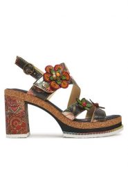 Laura Vita Sandały Naomio 16 Czarny. Czarne sandały damskie Laura Vita, bez wzorów, ze skóry, bez obcasa, na słupku, bez zapięcia. Za 299.99 zł.