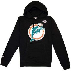 Hoodie Miami Dolphins superbowl Dan Marino. Czarne bluzy męskie Mitchell & Ness, m, bez wzorów, bez ramiączek. Za 486.50 zł.
