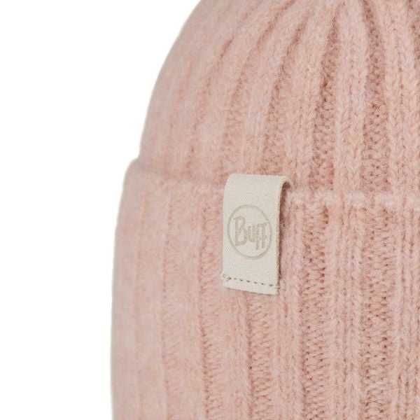 Czapka BUFF KNITTED BEANIE NILAH PEACH BEIGE. Brązowe czapki damskie Buff, bez wzorów, z elastanu. Za 169.99 zł.