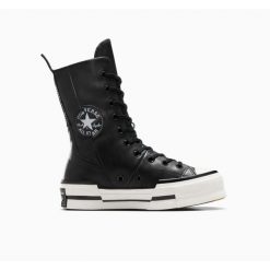Tenisówki Converse Chuck 70 Plus Xhi Leather. Czarne trampki i tenisówki damskie Converse, bez wzorów, z materiału, przed kolano, bez zapięcia. Za 648.00 zł.