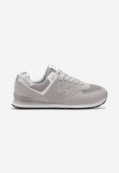 Szare Buty Sportowe na Piankowej Podeszwie z Ozdobnymi Przeszyciami i Siateczką Korialla. Szare buty sportowe męskie Born2be, z aplikacjami, przed kostkę, bez zapięcia. Za 139.99 zł.