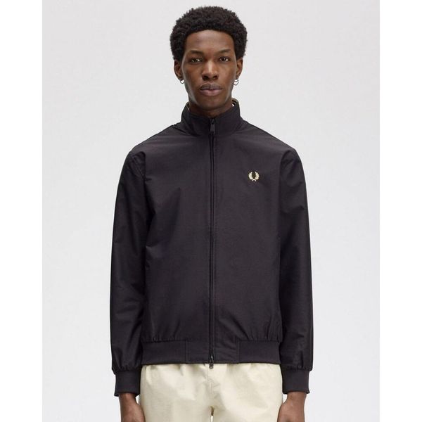 Kurtka męska Brentham marki Fred Perry. Czarne kurtki męskie Fred Perry, m, bez wzorów, z nylonu, eleganckie, bez kaptura. Za 800.90 zł.