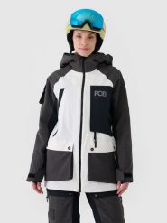 4F Kurtka snowboardowa membrana 10000 damska - biała XS. Białe kurtki sportowe damskie 4F, na zimę, m, bez wzorów, z dzianiny, bez ramiączek, z kapturem, narciarskie. W wyprzedaży za 399.99 zł.