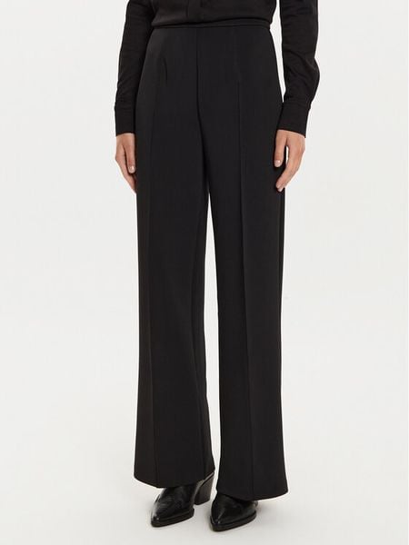 Calvin Klein Spodnie materiałowe K20K207647 Czarny Wide Leg. Czarne spodnie materiałowe damskie Calvin Klein, bez wzorów, z materiału. Za 519.99 zł.