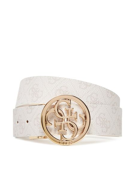 Guess Pasek Damski BW9166 P4235 Biały. Białe paski damskie Guess, z aplikacjami, ze skóry. Za 149.99 zł.