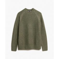 Gruby sweter z rękawami raglanowymi Superdry. Zielone swetry męskie Superdry, na zimę, m, bez wzorów, bez kołnierzyka, bez ramiączek. Za 369.60 zł.