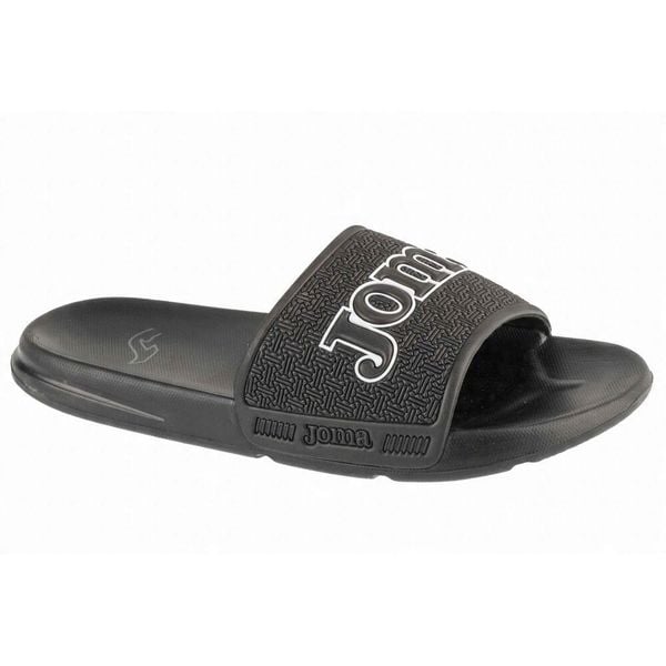 Klapki Męskie Land. Czarne klapki męskie Joma, bez wzorów, z gumy, z otwartym noskiem, bez zapięcia. Za 114.99 zł.
